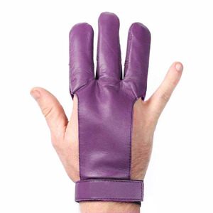 Gants de tir à l'arc en cuir à demi-doigts noirs, protège-mains à trois doigts pour arc, unisexe, légers, pour la chasse et l'entraînement en extérieur - Product Image 3