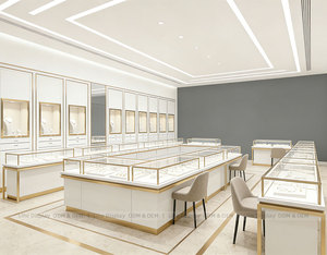 ตู้โชว์เครื่องประดับพร้อมไฟ LED และชั้นวางสำหรับร้านขายเครื่องประดับ ออกแบบสำหรับร้านเครื่องประดับทรงสี่เหลี่ยม - Product Image 5