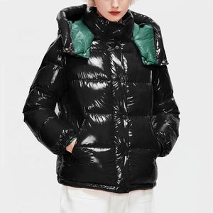 Down Coat <b>Women's</b> Bright Face Trend Hooded <b>Short</b> Thick Winter Bomber Shiny Puffer <b>Women's</b> <b>Jacket</b> - Product Image 3