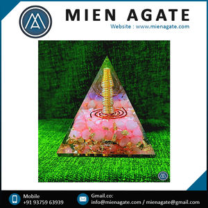 Latest 70-75mm Nubian Rose Quartz Natural Gemstone Chips Energy <b>Generator</b> EMF Protection Love Type Agate Pyramid Home Decoration - Product Image 6