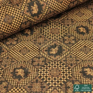 Tela de Corcho Natural con Estampado de Azulejos, Tela Popelina 100% Algodón Orgánico Liberty, Impresión Personalizada - Product Image 4