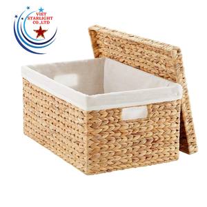 Best Price High Quality 100% Natural Water Hyacinth <b>Storage</b> <b>Boxes</b> Rectangle Liner for Household Use in Vietnam - Product Image 1