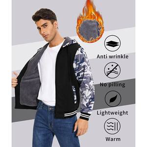 Sudadera con capucha con cremallera, ropa de calle elegante, Sudadera con capucha, Top informal cálido para hombre, moda de invierno, forro polar grueso bordado 100% algodón - Product Image 5