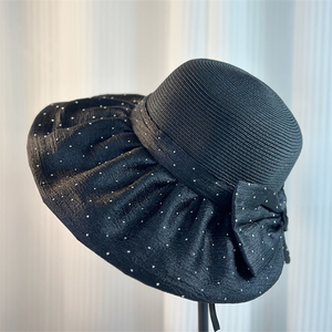 Chapeau <span class=keywords><strong>de</strong></span> pêcheur d'été pour femmes à grand bord pliable Denim plage chapeau <span class=keywords><strong>de</strong></span> soleil UV Protection solaire nœud papillon pour Sports <span class=keywords><strong>de</strong></span> plein air usage décontracté - Product Image 6