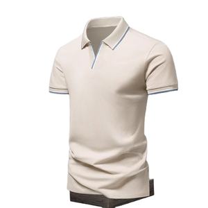 Chemise polo pour homme, mode estivale, soie glacée, séchage rapide, manches courtes, t-shirt uni, col décontracté, pur coton, haut - Product Image 3
