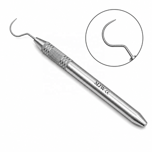 Sonde dentaire en acier inoxydable à crochet large 54, à une extrémité, instrument de diagnostic certifié CE et ISO - Product Image 2