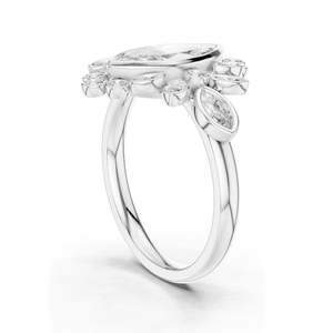 Bague en diamant de laboratoire 2,11 CT Marquise et rondes en grappe pour femme, clarté VVS-VS EF, or 18 carats, 14 carats, 10 carats et argent 925, rose - Product Image 5