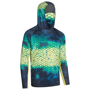 Sudadera con capucha de pesca para hombre de rendimiento ligero, diseño de ondas, tela transpirable de secado rápido, logotipo personalizado, ropa de pesca de alta función - Product Image 2