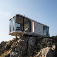 Cabine capsule en aluminium à double étage de luxe, maison modulaire à énergie solaire pour le glamping en montagne