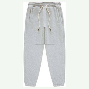 กางเกงวอร์มสำหรับผู้ชายกางเกงวอร์มขาบานสำหรับผู้ชายกางเกงวินเทจสีดำเทามีเชือกรูดแบบเรียบ100% ผ้าคอตตอนขากว้างขาบาน - Product Image 2