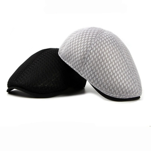 Boinas de verano a rayas de Color sólido Transpirable Ivy Sun Forward Comprar sombreros para hombres y mujeres Gorras de malla hueca para adultos Summers - Product Image 1