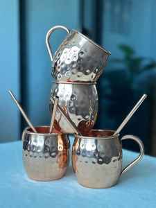 Taza de cobre ecológica, botella, taza de latón martillado Vintage, jarra/taza de café de cerveza de mula de Moscú - Product Image 5