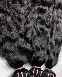 Extensions de cheveux humains indiens Remy vierges de luxe, double trame machine, lots naturels 100g, marque VGP, toutes couleurs disponibles, direct usine - Product Image 2