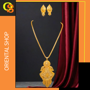 Super Selling Necklace Earrings <b>Set</b> with 22Ct Gold Plated Premium Design Necklace Earrings <b>Set</b> <b>For</b> <b>Women</b> Wear <b>Jewelry</b> - Product Image 2