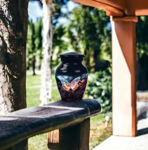 Urna de mariposa brillante, recuerdo inspirado en la fantasía para cenizas, urna personalizada para cenizas, cenizas de cremación, urna moderna decorativa - Product Image 2