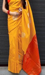 Nouveau Saree en soie Banarsi à la mode avec chemisier pièce économique Style Bollywood tenue de fête pour les femmes indiennes en gros de Surat - Product Image 4