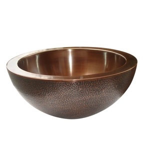 Évier lavé en cuivre de surface polie de ménage de conception moderne élégante d'arrivée chaude avec l'utilisation de cuisine de crépine - Product Image 4