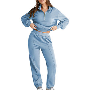 Survêtement décontracté pour femme, hiver 2025, uni, respirant, réversible, meilleure qualité, polaire en coton, impression de logo personnalisable, usage quotidien - Product Image 5