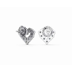 Boucles d'oreilles clous en or 14 carats exclusives avec diamants en treillis, taille ronde, bijoux de laboratoire, vente en gros, fournisseur OEM - Product Image 3