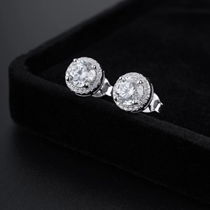Modernos Pendientes de Plata de Ley 925 con Circonita Cúbica Geométrica Redonda y Cuadrada, Elegantes y de Lujo - Product Image 4