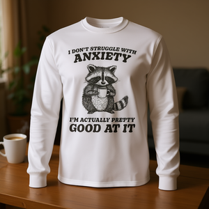 Camiseta Azul Presto Anxiety para Adultos con Manga Corta o Larga para Uso Promocional - Product Image 3