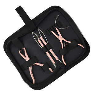 Vente en gros Meilleur prix Kit d'outils pour extensions de cheveux avec logo personnalisé Kit d'outils pour extensions de cheveux multicolores de meilleure qualité - Product Image 6