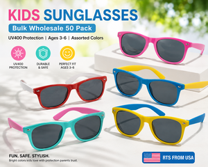 แว่นกันแดดป้องกันรังสียูวี 400 สำหรับเด็ก แพ็ค 50 ชิ้น อายุ 3 ถึง 6 ปี - Product Image 1