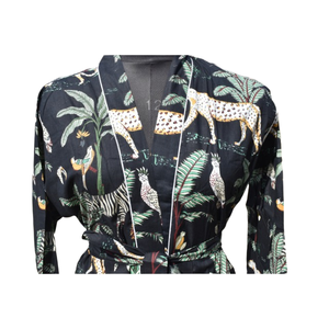 ชุดเดรสกิโมโนผ้าฝ้ายสำหรับผู้หญิง, ชุดเดรสใส่เดินชายหาดเปิดด้านหน้าสำหรับใส่ในฤดูร้อน - Product Image 3