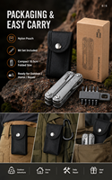 Couteau pliant multifonction professionnel 25-en-1, robuste, en acier inoxydable, pinces multifonctions pour la survie, le camping, les activités de plein air et l'EDC