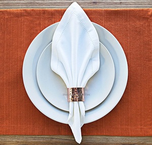 Set Of 4 Copper <b>Hammered</b> Metal Napkin Rings for Wedding Event Party Dinner Table Decorations Round Napkin <b>Holders</b> - Product Image 3