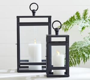 โคมไฟโลหะกรอบสี่เหลี่ยมผืนผ้าที่ใส่เทียนหอมโคมไฟพรีเมี่ยมสำหรับตกแต่งวันหยุดและคริสต์มาส - Product Image 2