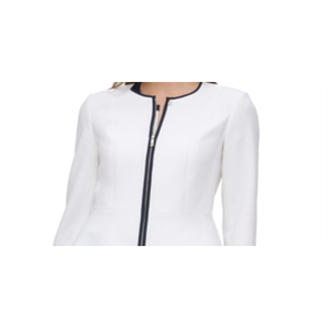 Giacca da donna Tommy Hilfiger con zip frontale, colore bianco, taglia 12, con finiture a contrasto, per la primavera - Product Image 3