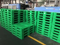 Palette en plastique Euro réversible robuste à double face, entrée 4 directions, 1200x1000mm, en PEHD, pour rayonnage et empilage en entrepôt industriel