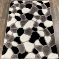 Adiva Gaziantep Jacquard-Gewebter Maschinell Gefertigter Waschbarer Hochfloriger Rechteckiger Shaggy-Teppich Beste Qualität Türkischer Polyester Mittel