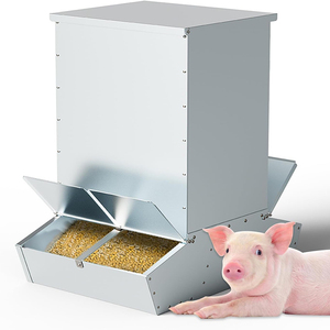 JH-Mech mangiatoia per bestiame all'aperto a 4 porte per 20 maiali completamente cresciuti e maiali alimentatori per suini in acciaio zincato per la vendita - Product Image 1