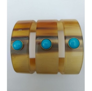 Accesorios de moda sostenibles para mujer, brazaletes de cuerno de búfalo Natural, pulseras de cuerno pulido ancho con joyería de estilo Animal - Product Image 3