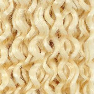 Extensions de cheveux humains en queue de cheval bouclée # 60 mèches de cheveux indiens blond platine - Product Image 2