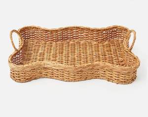 ถาดรองหวายตกแต่งสไตล์โบโฮสำหรับตกแต่งพร้อมรูปลักษณ์ทันสมัยเหมาะสำหรับการใช้ชีวิตแบบออร์แกนิกและอาหารว่าง - Product Image 1