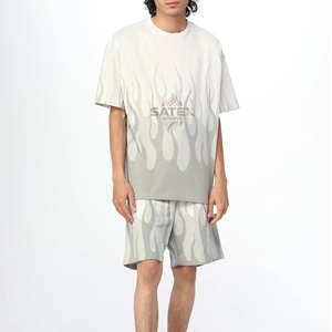 Nouvel ensemble décontracté pour homme été 2025, t-shirt à manches courtes et short en coton 100%, respirant et uni - Product Image 2