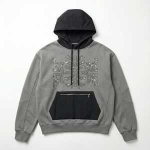 Sudadera con Capucha de Felpa 100% Algodón al por Mayor para Hombre, Personalizada, de Alta Calidad, con Bolsillo de Pedrería, Cierre de Cremallera, Capucha Lisa, Teñida, para Invierno - Product Image 6