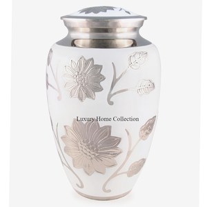 Fancy Pink And Gold Esmalte Acabado Flores Grabado Metal Cenizas humanas Urnas de cremación Accesorios funerarios Suministros a bajo precio - Product Image 4