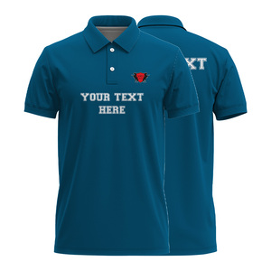 Polo de hombre de algodón 100% al por mayor, de secado rápido y transpirable, logotipo bordado personalizado, impresión lisa de punto de 200g - Product Image 1