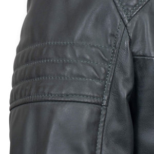 Manteau de moto en cuir d'agneau véritable d'hiver avec design de logo personnalisé Vestes de motard pour hommes - Product Image 4