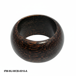 Bracelet manchette en bois de coco massif et incurvé, brun foncé moucheté, cadeau pour elle - Product Image 5
