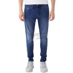 Top Quality Wholesale Custom Washed Pure <b>Denim</b> Jeans Street Trend Retro Pants Slim Fit Straight-Leg Jeans for Fen - Product Image 4