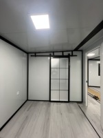 Maison conteneur modulaire extensible à double aile de 10 pieds, entièrement finie, avec salle de bain et cuisine intégrées, pour jardin