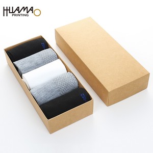 Eco-Friendly Kraft <b>Paper</b> Sock <b>Storage</b> <b>Box</b> Lid and Base <b>Box</b> Custom Printed Recyclable Sock Packaging Gift <b>Box</b> for 5 Pairs Socks - Product Image 1