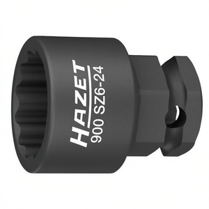 Hazet 1/2'' Short Square <b>12</b>-<b>Point</b> <b>Socket</b> with Traction Profile and Borehole - Product Image 2