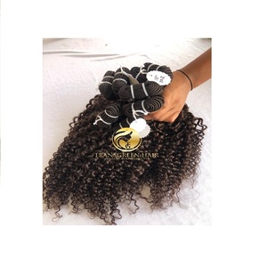 Top mejor calidad #2 Kinky 18 "Color rizado paquetes al por mayor de templo indio crudo directo de la máquina de la India cabello humano de trama Doble - Product Image 1