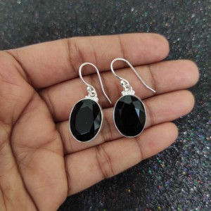 ต่างหูเงินสเตอร์ลิง925สำหรับผู้หญิงพลอยสีดำเจียระไนพลอยไข่มุกชุบทองสำหรับงานปาร์ตี้ - Product Image 4